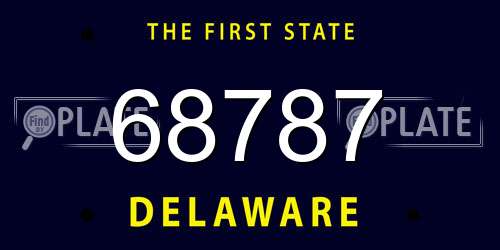 68787 Delaware License Plate