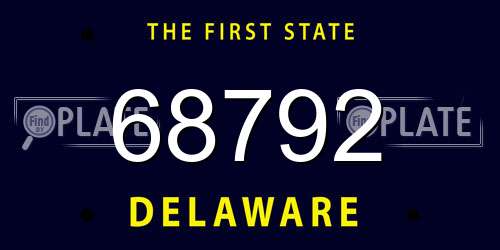 68792 Delaware License Plate