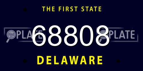 68808 Delaware License Plate