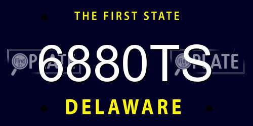 6880TS Delaware License Plate