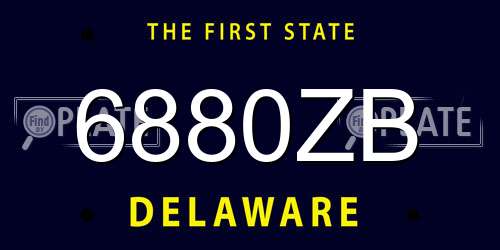 6880ZB Delaware License Plate