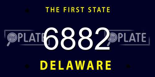 6882 Delaware License Plate
