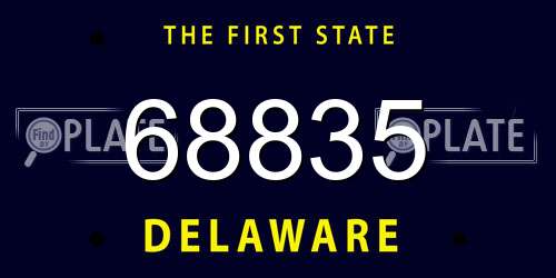 68835 Delaware License Plate