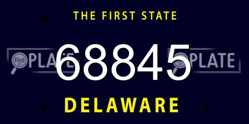 68845 Delaware License Plate