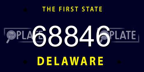 68846 Delaware License Plate