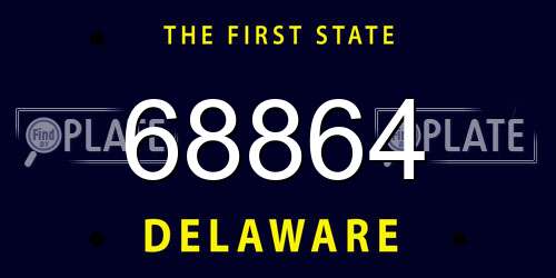 68864 Delaware License Plate