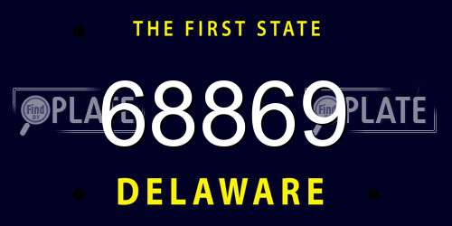 68869 Delaware License Plate