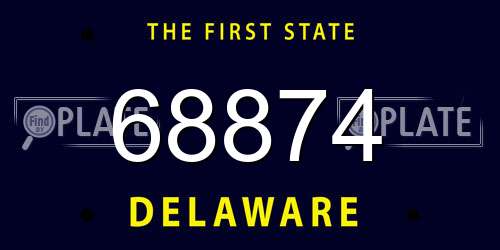 68874 Delaware License Plate