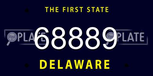 68889 Delaware License Plate