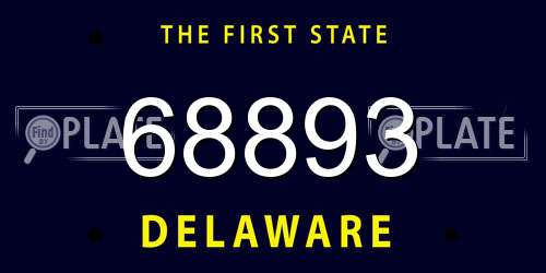 68893 Delaware License Plate