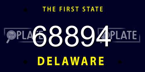 68894 Delaware License Plate