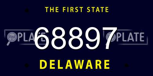 68897 Delaware License Plate
