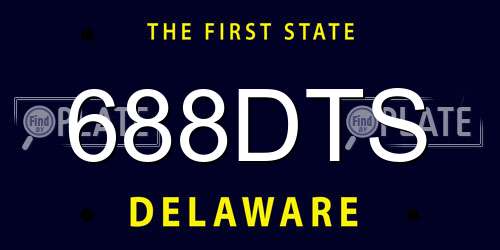 688DTS Delaware License Plate