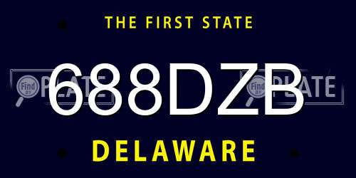 688DZB Delaware License Plate