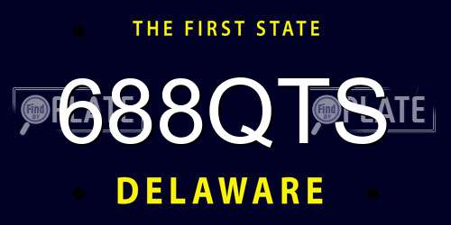 688QTS Delaware License Plate