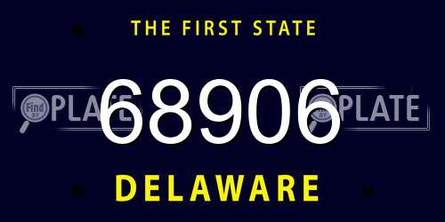 68906 Delaware License Plate
