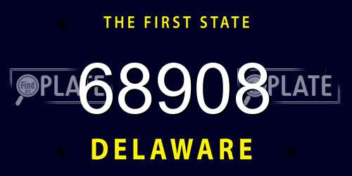 68908 Delaware License Plate