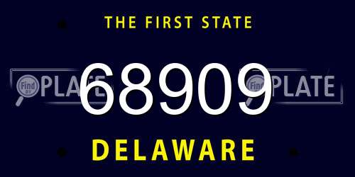 68909 Delaware License Plate