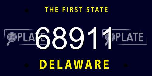 68911 Delaware License Plate