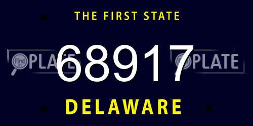68917 Delaware License Plate
