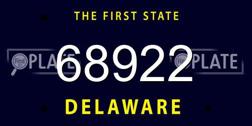 68922 Delaware License Plate