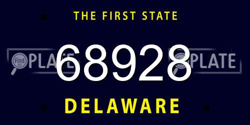 68928 Delaware License Plate