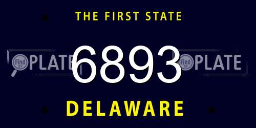 6893 Delaware License Plate