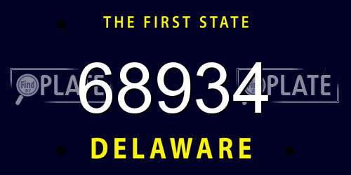 68934 Delaware License Plate