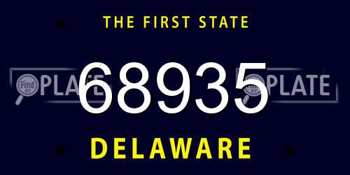 68935 Delaware License Plate