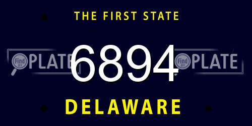 6894 Delaware License Plate