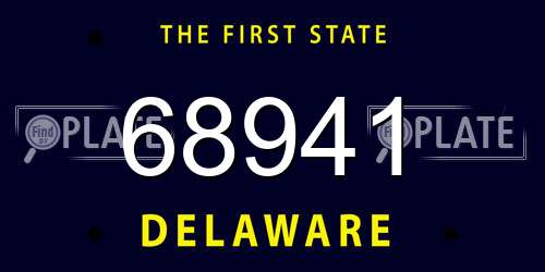68941 Delaware License Plate