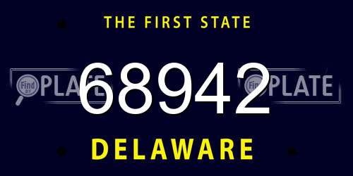 68942 Delaware License Plate