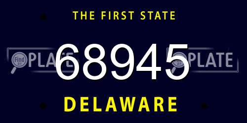 68945 Delaware License Plate