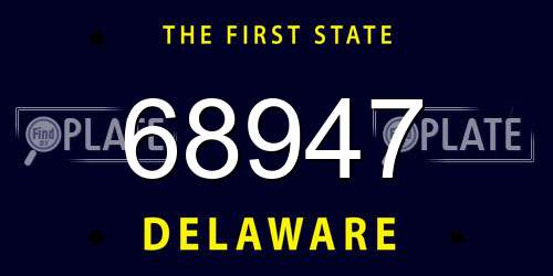 68947 Delaware License Plate