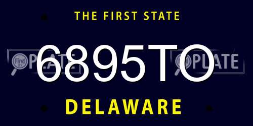 6895TO Delaware License Plate