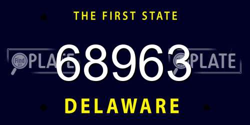 68963 Delaware License Plate