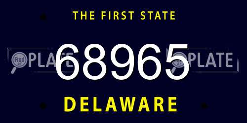 68965 Delaware License Plate