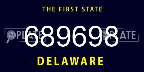 689698 Delaware License Plate