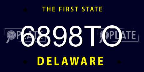 6898TO Delaware License Plate