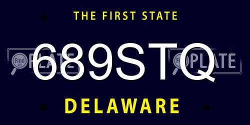 689STQ Delaware License Plate