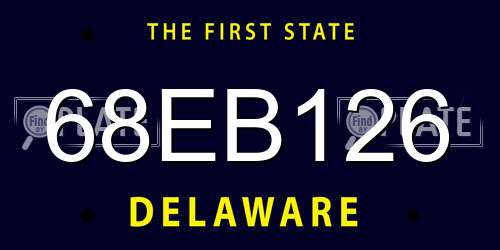 68EB126 Delaware License Plate