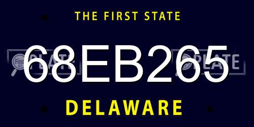 68EB265 Delaware License Plate