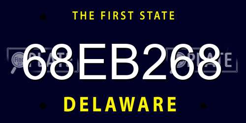 68EB268 Delaware License Plate