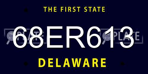68ER613 Delaware License Plate