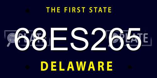 68ES265 Delaware License Plate