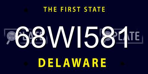 68WI581 Delaware License Plate
