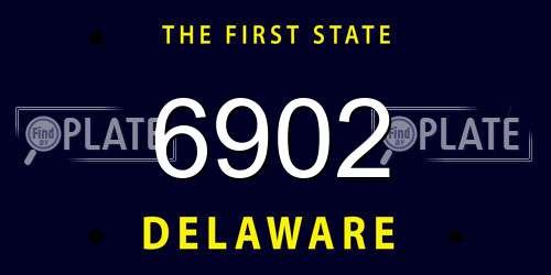 6902 Delaware License Plate