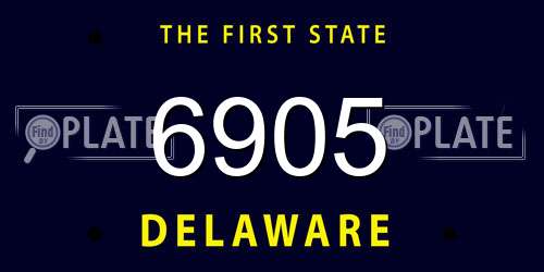 6905 Delaware License Plate
