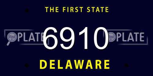 6910 Delaware License Plate