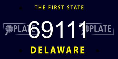 69111 Delaware License Plate